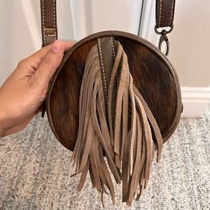 TONY LAMA, cow hide, suede small purse